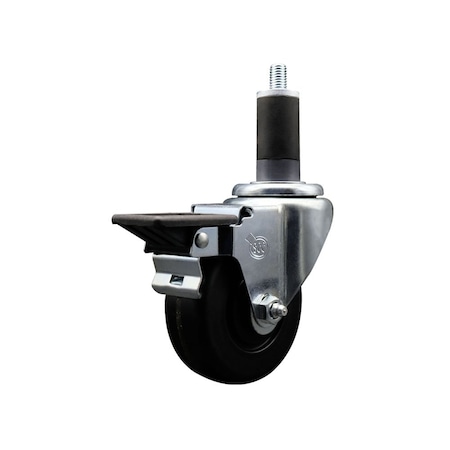Service Caster 3.5'' Phenolic Swivel 1-1/4'' Expanding Stem Caster with Brake SCC-EX20S3514-PHS-PLB-114